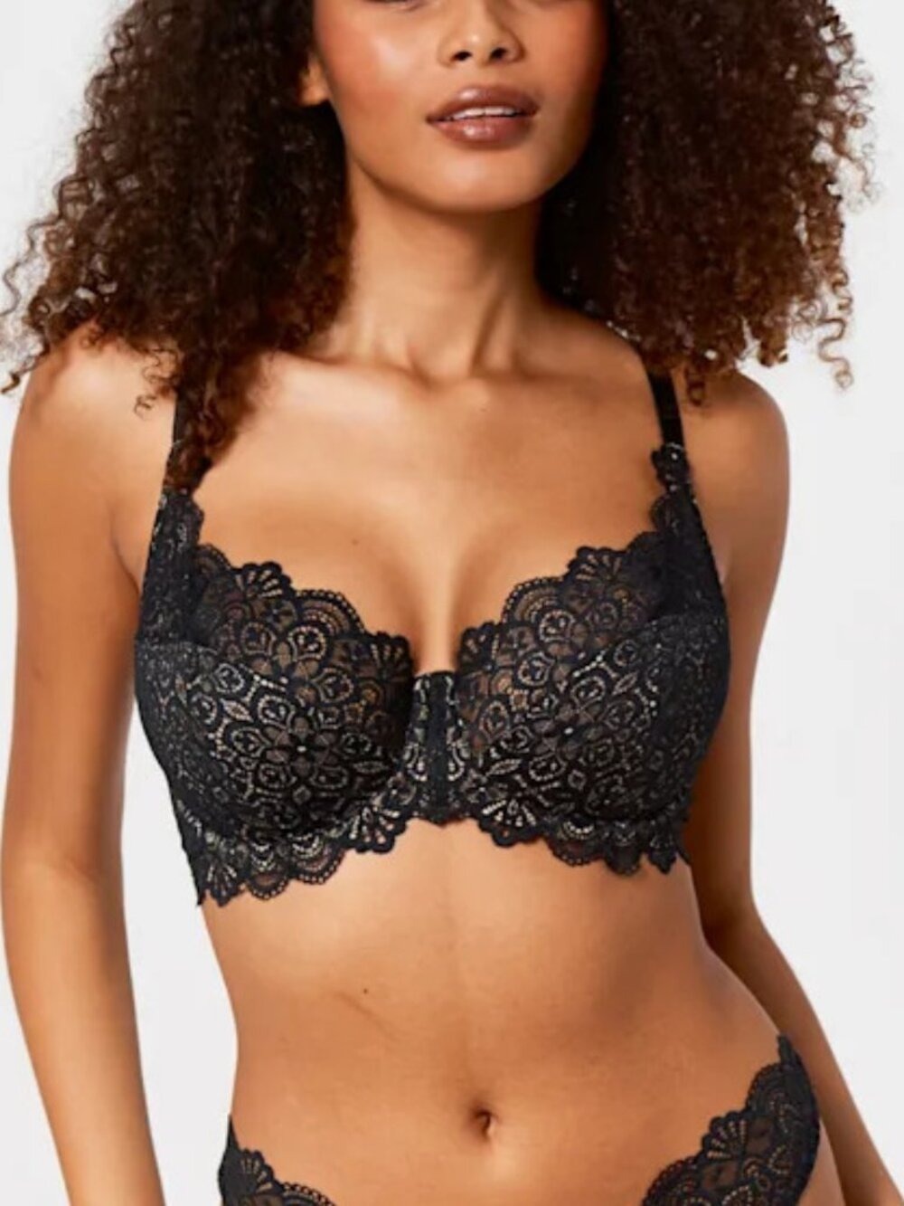 ✨ Bravissimo Millie Underwire Bra Black US 36I Full Coverage Lingerie NWT